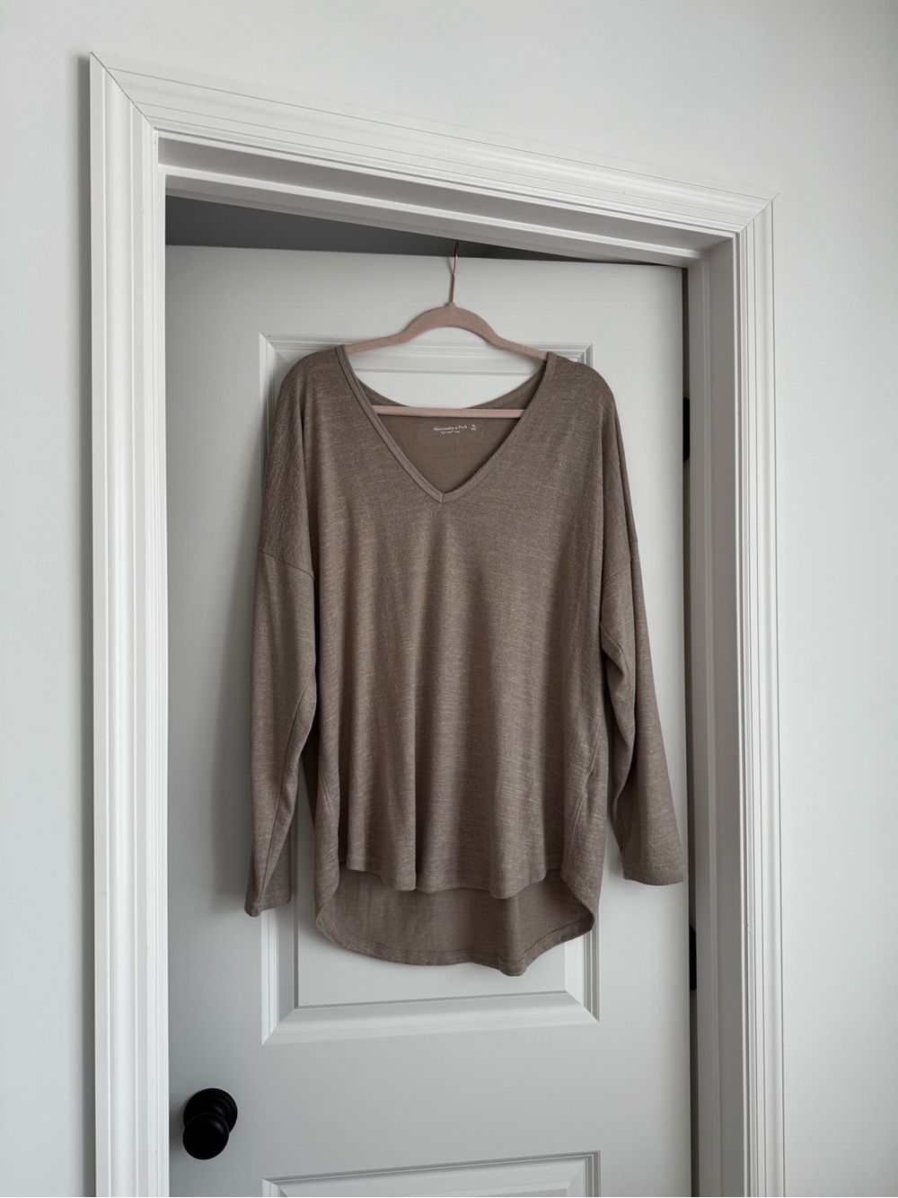 A&F Women's Beige V-Neck Top